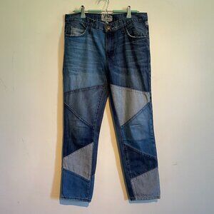 Current/Elliott "The Fling" Denim Patchwork Jeans